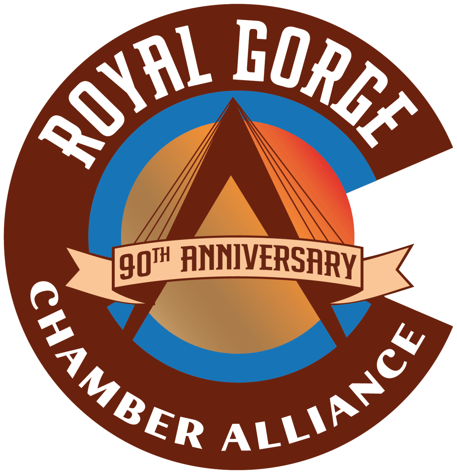 Royal Gorge Whitewater Festival - RGCA Full Color Round Logo 90th Anniv 1481x1536 
